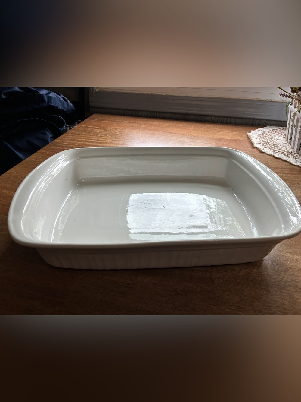 Corning Ware French White Stoneware 9 x 13" Casserole Lasagna Roaster